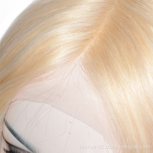 human hair wigs cuticle aligned Indian human hair black body wave 13x4 closure